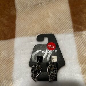 Dressbarn Silver and Black Earrings